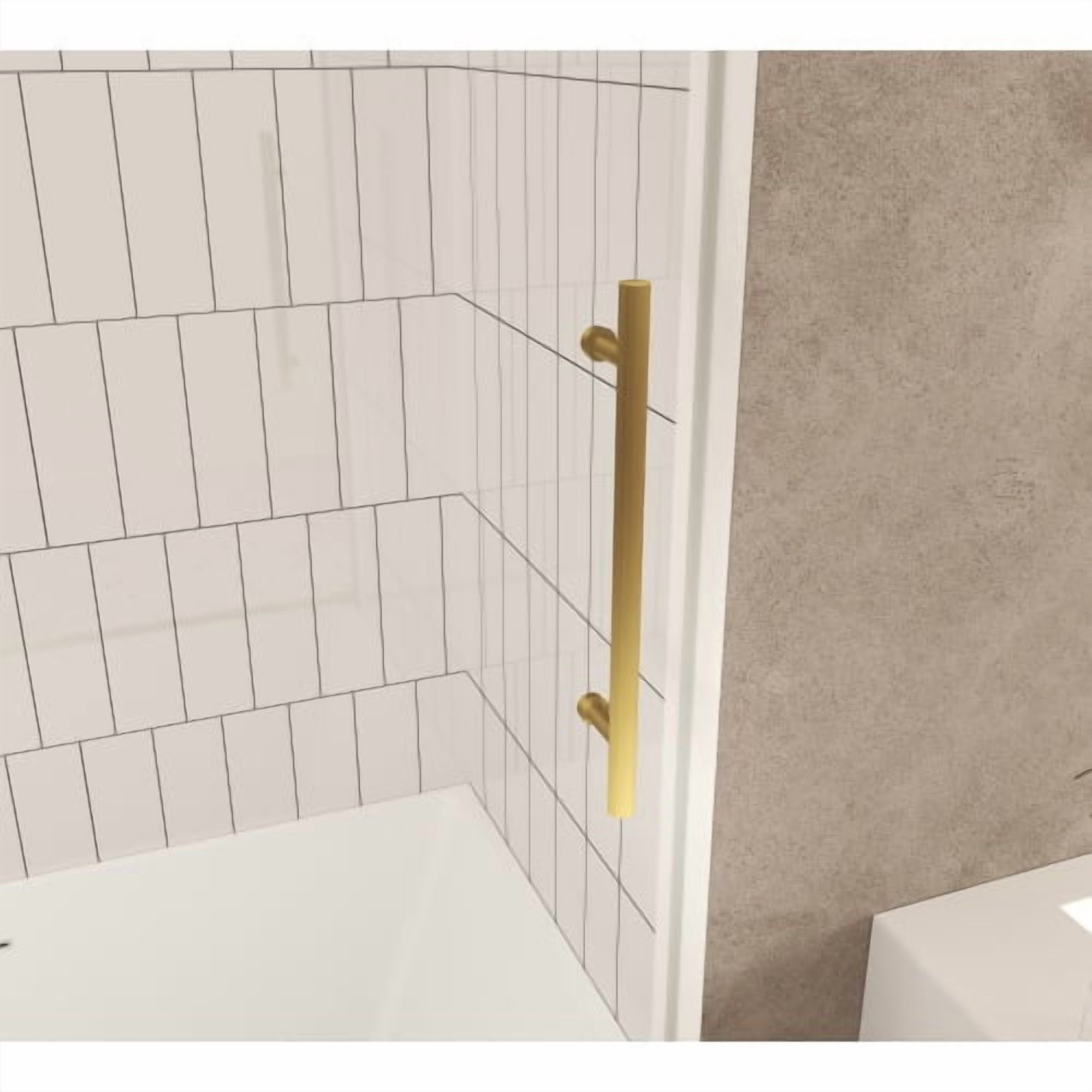 Leumius Frameless Sliding Shower Door,56-60"W x 60" H,1/4" Clear Tempered Glass,Stainless Steel Handle,Brushed Gold