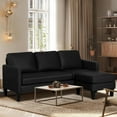 thumbnail image 5 of Haverchair L Shaped Leather Sectional Sofa with Chaise for Small Space,Living Rooms Convertible Couch,Modern Modular Furniture Sets Suitable for Home,Apartments,Dorm,Bonus Room,Black Leather, 5 of 7
