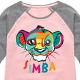 thumbnail image 3 of The Lion King - Colorful Simba - Toddler & Youth Girls Raglan Graphic T-Shirt, 3 of 5
