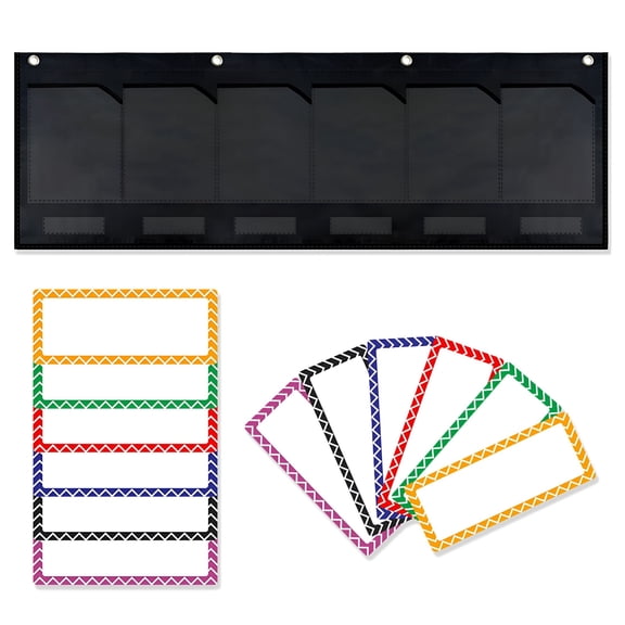 CCOCC Homework Wall Chart Pocket Teachers Classroom Wall with 12 Tag Cards for Office School Supplies