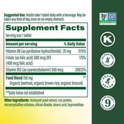 MegaFood Vegan Vitamin B12 - Vitamin B6, Folic Acid - Nervous & Heart Health - 30 Servings