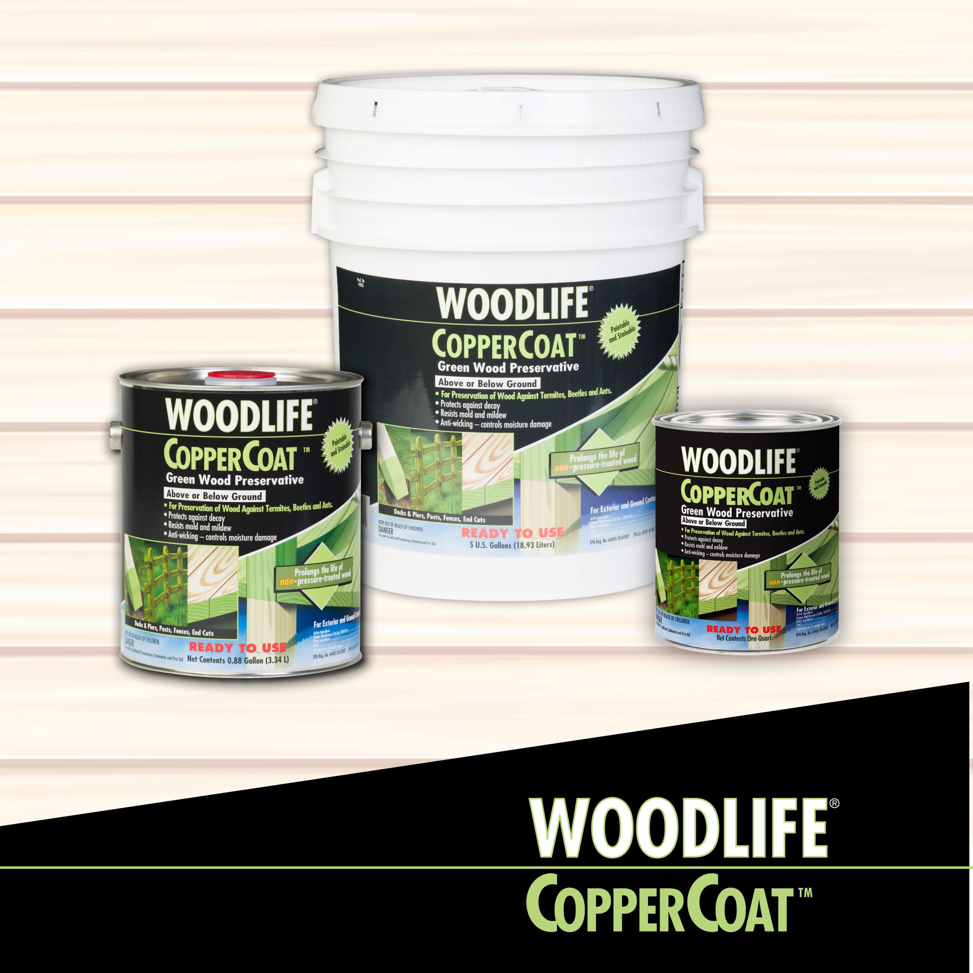 Above or Below Ground, Wolman Woodlife CopperCoat Green Exterior Wood Preservative- 5 Gallon