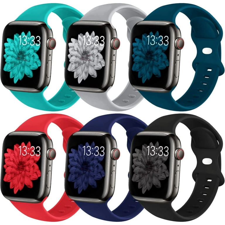 7pcs Multi-color Personality Soft Silicone Sport Breathable Smart Watch  Band For Ultra/se/8/7/6/5/4/3/2/1 Apple Watch, Available In  38/40/41/42/44/45/49mm