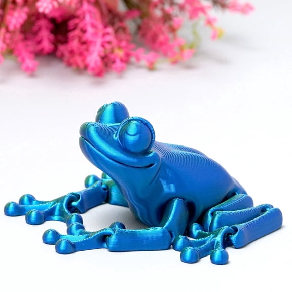 3D Printed frog,Flexible Joint Animal lacertid Figurines,Realistic Eyes, Home Office Decor,Fidget Toy for Adults Teens Boy Festival Gifts