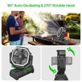 thumbnail image 6 of Rechargeable Camping Fan with LED Lantern, 20000mAh Auto-Oscillating Battery Operated Fan with Remote/Hook/Timer, 8" Portable Fan for Picnic, Fishing, Tent, RV, Jobsite, Power Outages, Hurricane, 6 of 7