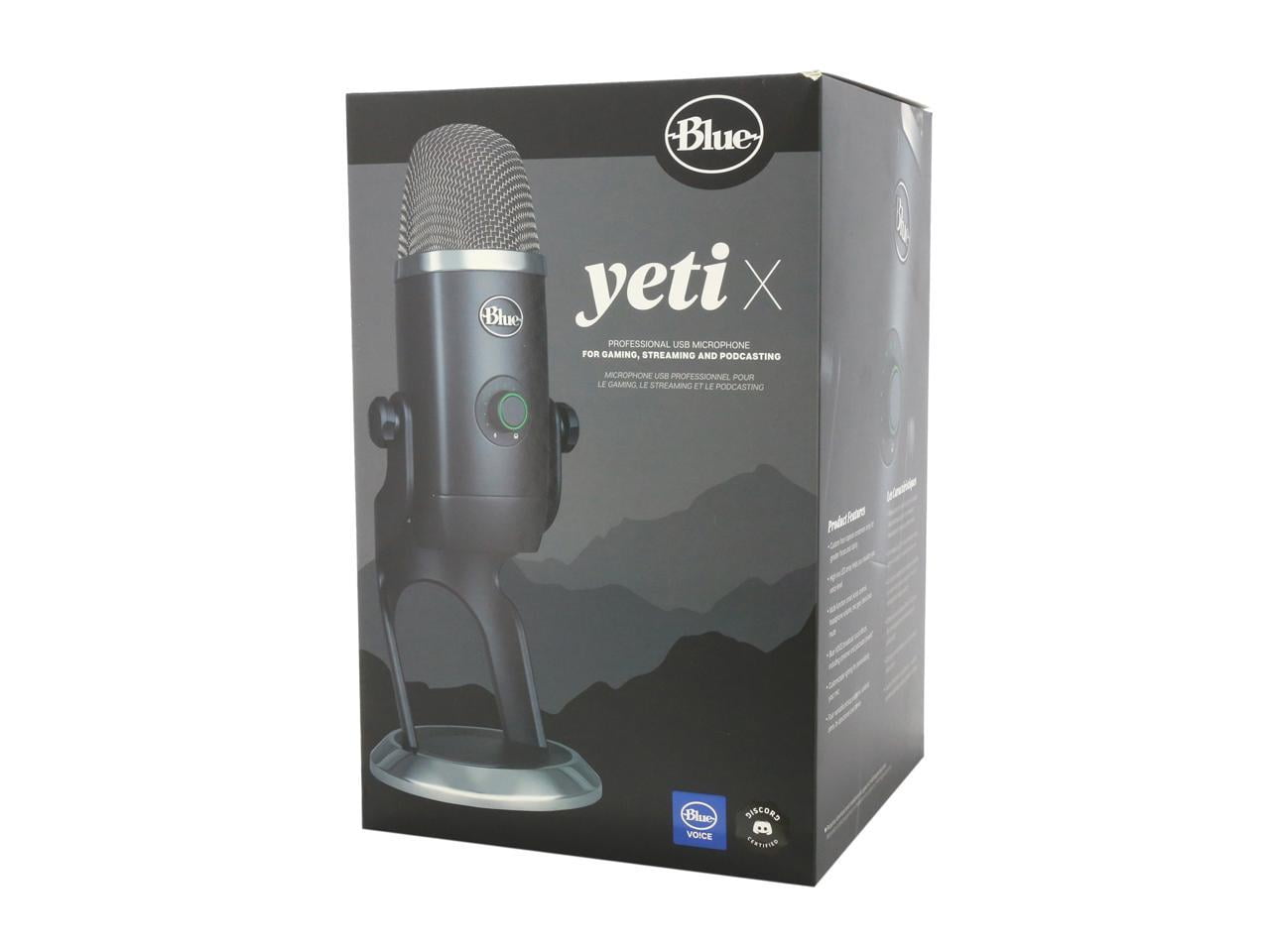 Blue Yeti X Professional USB Condenser Microphone for PC, Mac, Gaming,  Recording, Streaming, Podcasting on PC, Desktop Mic with High-Res Metering,  LED Lighting, Blue VO!CE Effects - Black 