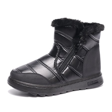 

Tuphregyow Women s Waterproof Non Slip Snow Boots with Thick Cotton Lining and Plus Size Option Black 37