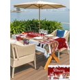 thumbnail image 4 of Outdoor Tablecloth with Umbrella Hole and Zipper, Red Christmas Rectangle Table Cloth 54x80 Inch Waterproof Tablecloth, Santa Snowman Snowflake Gifts Elk Picnic Table Cover for Patio Camping, 4 of 7
