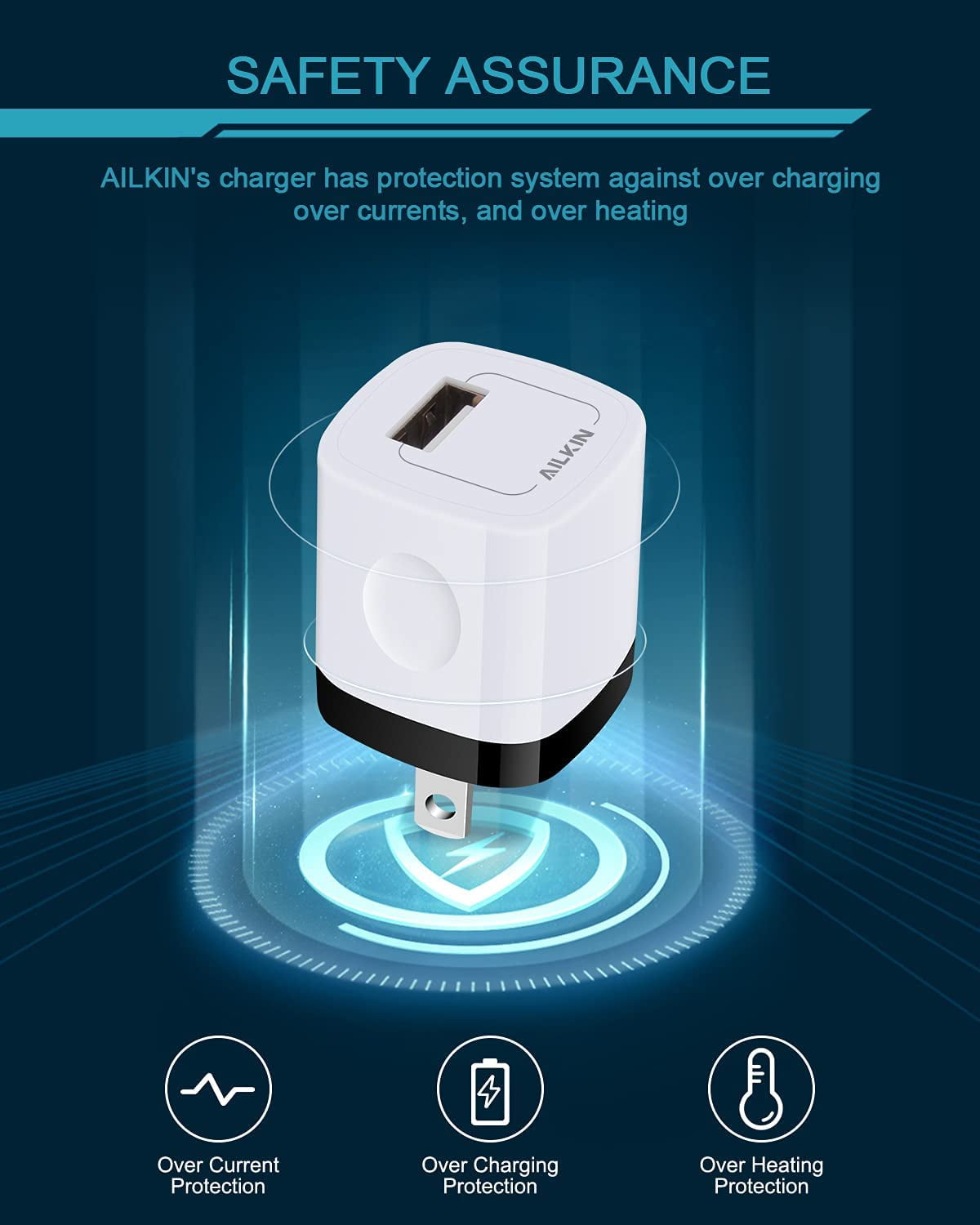 MHAWBL-USB Wall Charger Plug, Fast Charging Block, 5Pack 1A 1-Port Power Adapter Charging Cube Bricks Box for iPhone 17 16 15 14 13 12 Mini Pro Max/11/XR, iPad Pro/Air, Cell Phone USB A Plug Cargado