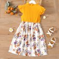thumbnail image 3 of PatPat Kid Girl Ruffle Collar Floral Button Flutter-sleeve Dress,Sizes 4Y-12Y,One Piece, 3 of 7