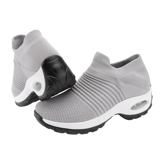 OULII 1Pair Grey Female Rocking Shoes with Enhanced Ankle Comfort and Anti Skid Sole