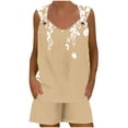 thumbnail image 4 of Camisola Tops para las Mujeres Cuello en V sin Mangas con Pantalones de Bolsillo, Pantalones de Mujer Casual para Primavera Verano, 4 of 7