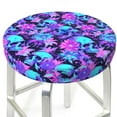 thumbnail image 3 of Pofeuu Flower Happy Skull Print Round Bar Stool Covers - Super Soft and Washable Elastic Stool Cushion Slipcover Easy Clean Velvet-13 inch, 3 of 7