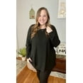 thumbnail image 3 of CASSIE LIZ Plus Size 2 Piece Outfits for Women Solid Pajamas Sets Fall Casual Lounge Long Sleeve Knit Winter Loose Fit Sweat Suits with Pocket (XL-5XL), 3 of 12