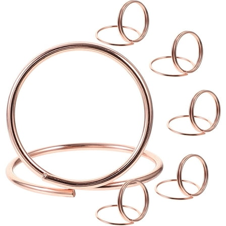 EXHUMKY 6Pcs Rose Gold Metal Table Number Holder Clip Sturdy Place Card Stand for Weddings