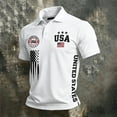 thumbnail image 2 of CONROSES 4Th Of July Men's Short Sleeve Polo Shirts Patriotic Usa Flag Graphic Collared Independence Day Polo Shirt for Men Casual Golf Shirts, 2 of 3
