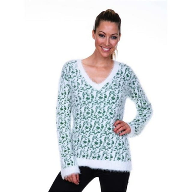 White Mark Pull Universel 696-Green-TG Léopard - Vert - Blanc - Extra Large