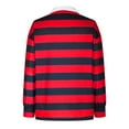 thumbnail image 6 of Womens Casual Striped Tops Long Sleeve Tee Lapel Collar Polo Shirt Color Block Sweatshirt Loose Pullover Blouse, 6 of 7