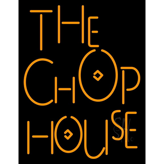The Chop House LED Neon Sign 15 x 19 - inches, Clear Edge Cut Acrylic Backing, with Dimmer - Bright and Premium built indoor LED Neon Sign for restaurant window and interior decor.