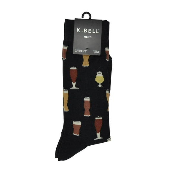 K. Bell Hommes Équipe Graphique Socks, 10-13, Noir