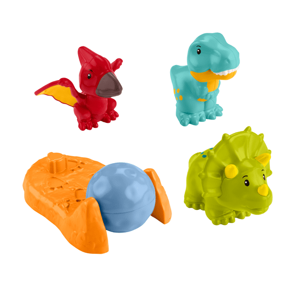 Fisher-Price Little People Friendly Dinosaur Figure Pack Toddler Toy, 4 Pieces, Ages 1Y+