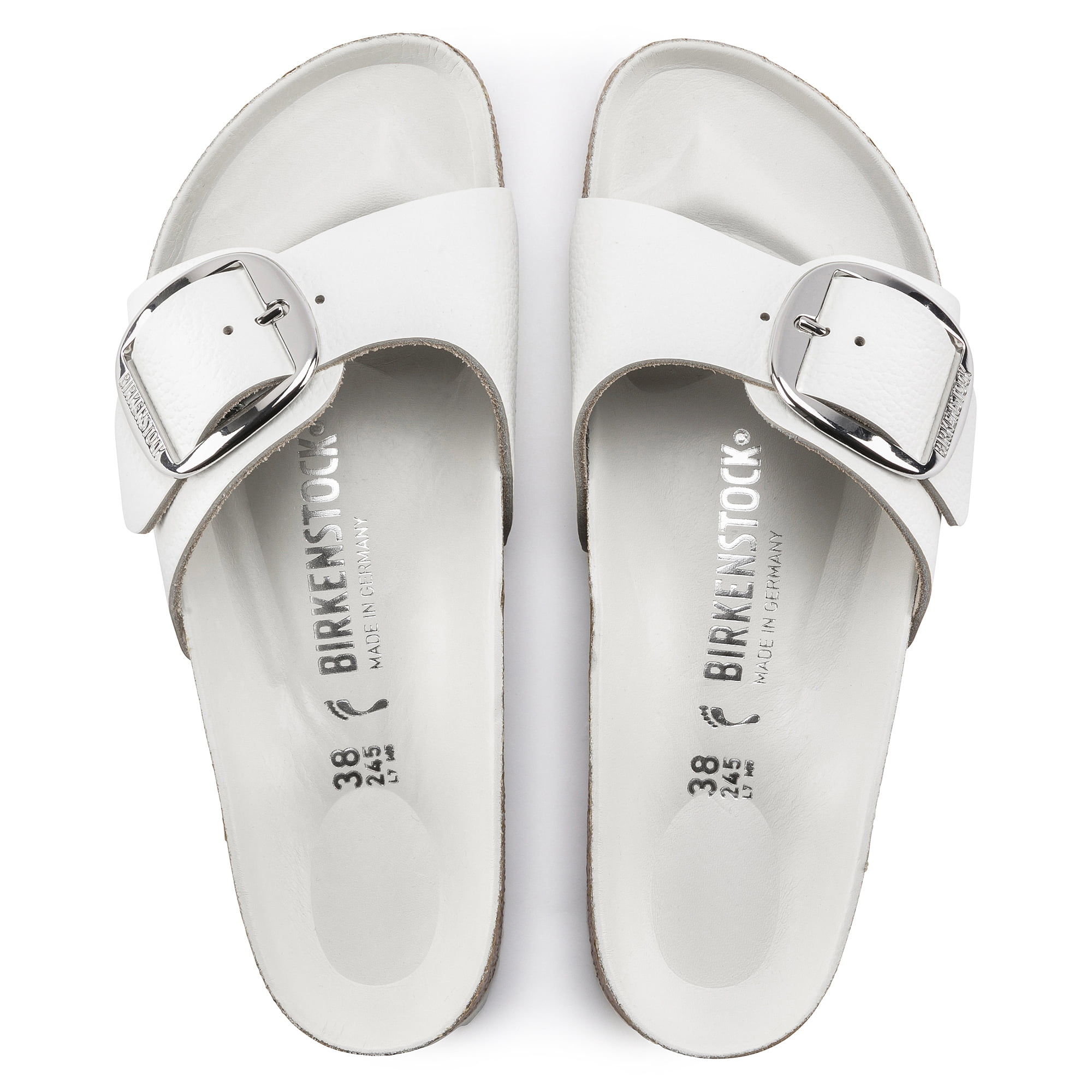 Birkenstock Madrid Big Buckle Narrow Unisex Shoes Size 3, Color: White