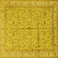 thumbnail image 1 of Ahgly Company Machine Washable Indoor Square Persian Yellow Traditional Area Rugs, 8' Square, 1 of 4