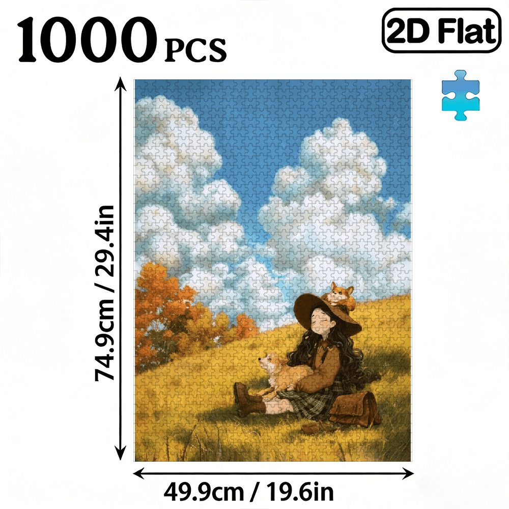 A Box of (1000pcs) Adult Puzzles, Character Landscape Theme, High Difficulty, Suitable for Adults, Family Entertainment.29.4*19.6 in