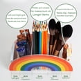 thumbnail image 1 of Portalápices de arcoíris de escritorio con dibujos animados creativos y bonitos para niños, caja de almacenamiento multifuncional, barril de acrílico para bolígrafos, 1 of 3