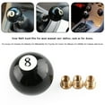 thumbnail image 4 of Universal No.8 Billiard Ball Gear Shifter Black Round Shift Knob w/ 3 Adapters, 4 of 12