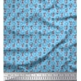 thumbnail image 1 of Soimoi Blue Rayon Fabric Hexagon,Conical Pot & Cactus Tree Fabric Prints By Yard 56 Inch Wide, 1 of 3