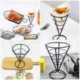 thumbnail image 3 of 3 piezas de cono de papas fritas en forma de cono de cono de restaurantes occidentales de snack cesta de acero inoxidable de acero inoxidable soporte de cono de acero inoxidable, 3 of 3