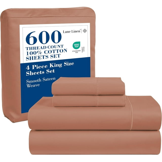 Softest Cotton Sheets Double Sheet Set Pc Set Thread Count Sateen Bedding Deep Pocket Sheets Cooling Sheets Double Size Sheets Breathable Bed Set ()