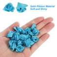 thumbnail image 4 of Unique Bargains Mini Satin Ribbon Roses Tiny Fabric Flowers Embellishments Rosettes Applique Blue 30 Pcs, 4 of 5