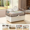 thumbnail image 1 of 1pc Medicine Storage Box - 3-Layer Organizer for Home/Travel | Clear Plastic Compartments & Carry Handle, 1 of 6