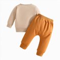 thumbnail image 4 of NOLDARES Toddler Infant Baby Boy Outfits Long Sleeve Crewneck Tee Casual Joggers Pants 2pcs Fall Winter Clothes Clothing Set(Khaki,3-6 M), 4 of 7