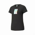 thumbnail image 2 of Puma Puma Intl Graphic Tee Womens Active Shirts & Tees Size Xs, Color: Black/Teal/Pink, 2 of 2