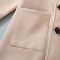 thumbnail image 6 of OJSFQUFP Boys' Hooded Single Breasted Solid Color Elegant Coat Versatile Wool Trench Coat for Toddlers and Preschoolers, 6 of 7