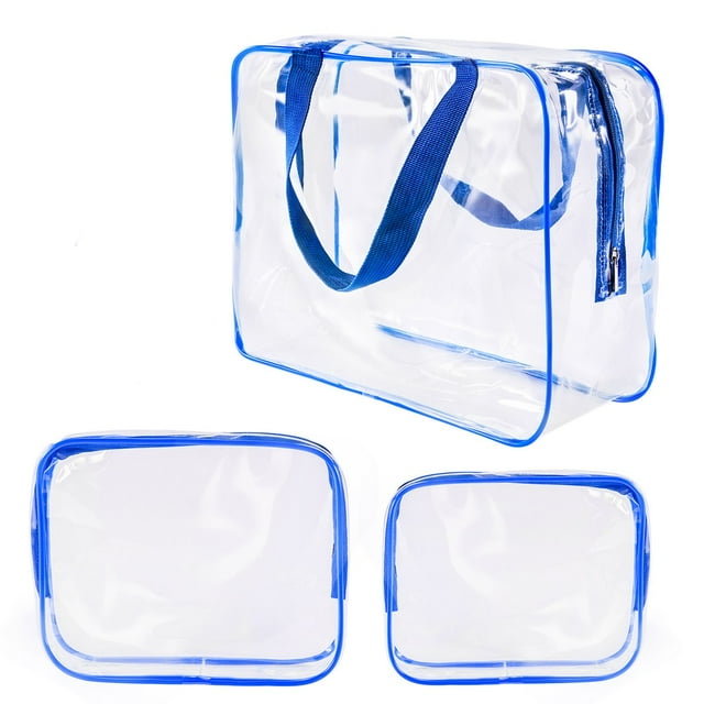 Kit de neceseres de viaje ROYBENS de PVC transparente, 3 unidades