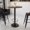 Walnut, variant on BizChair 30'' Round Natural Laminate Table Top with 18'' Round Bar Height Table Base and Foot Ring