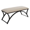 thumbnail image 1 of Uttermost 19.25" Coastal Metal Bench with Cushion in Black/Oatmeal, 1 of 7