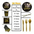 thumbnail image 2 of TabreMstr Gold Disposable Dinnerware Paper Plates Napkins Cups Forks Knives Spoons Party Supply Set, 2 of 6