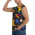 thumbnail image 3 of Balery Dinosaurs in Space Men's Sleeveless Muscle Shirts Workout Tank Top, Moisture Wicking, Odor Protection-3X-Large, 3 of 8