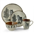 thumbnail image 2 of Elama Majestic Wolf 16 Piece Round Stoneware Dinnerware Set in Taupe, 2 of 6
