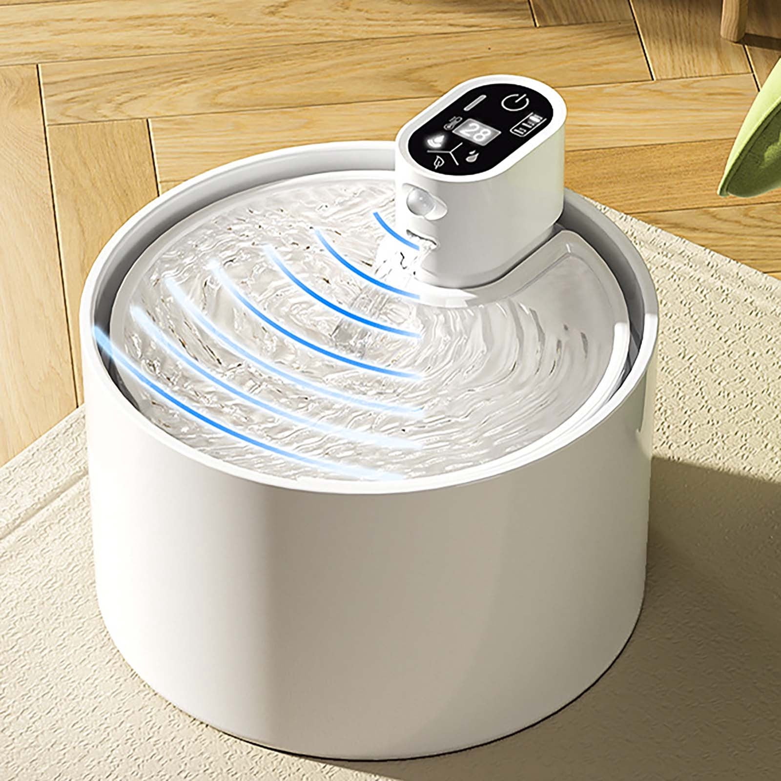 CHIKANSTORE Cat Water Fountain,Ceramic Cat Water Fountain Cordless Automatic with Ultra-Quiet Pump for Cats, Dogs, Multiple Pets
