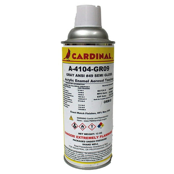 A-4104 GR09 GRAY ANSI #49 SEMI GLOSS POWDER COATING TOUCH-UP SPRAY PAINT | Car Parts and Repair Refinishing Clear Coat for Permanent Sealing of Coated Surfaces