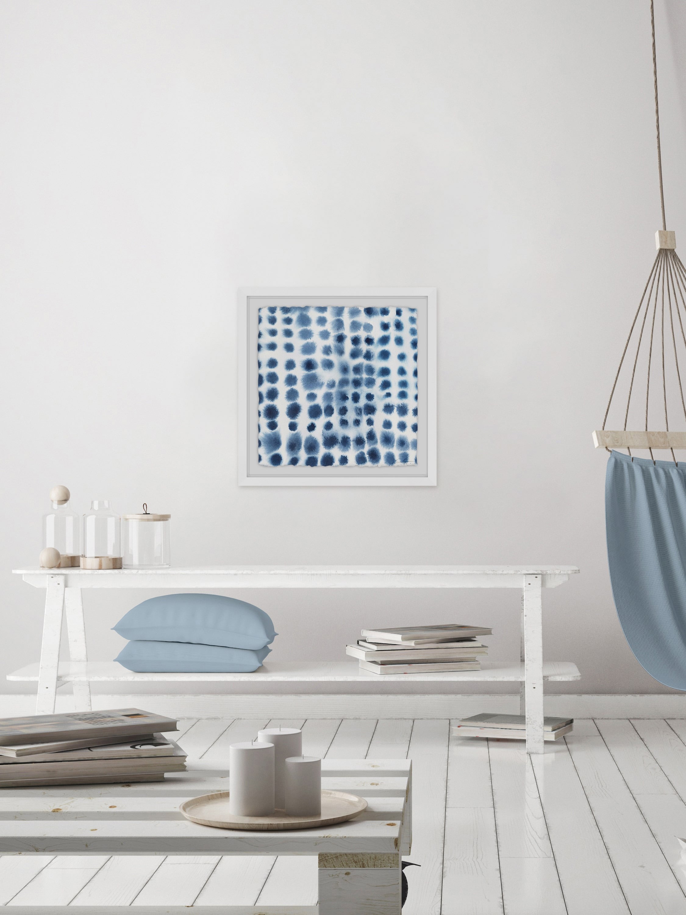 Indigo Bleed VI Framed Painting Print