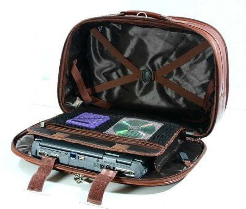 K-Cliffs Genuine Leather Rolling Briefcase Travel Luggage Laptop Bag, Brown Unisex