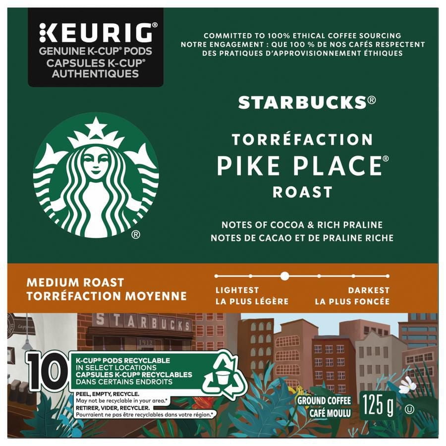 STARBUCKS® Pike Place® Roast Medium Roast Ground Coffee K-Cup® Pods 10 ct Box, 10 EA