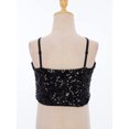thumbnail image 5 of Doomiva Kids Girls Sequins Spaghetti Straps Crop Tank Top Sleeveless Camisole Modern Jazz Hip Hop Performance Vest Shirt A Black 150, 5 of 7